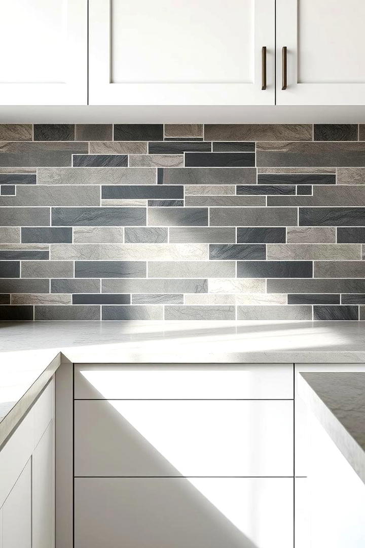 Mixed Texture Fusion - 21 White Cabinet Kitchen Backsplash Ideas