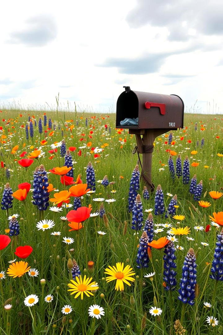 Mixed Wildflower Meadow - 30 Mailbox Landscaping Ideas