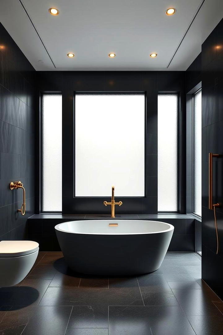 Modern Black Bathroom Retreat - 21 Black Room Ideas