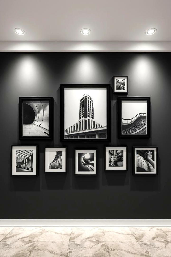 Modern Black and White Display - 21 Photo Wall Ideas