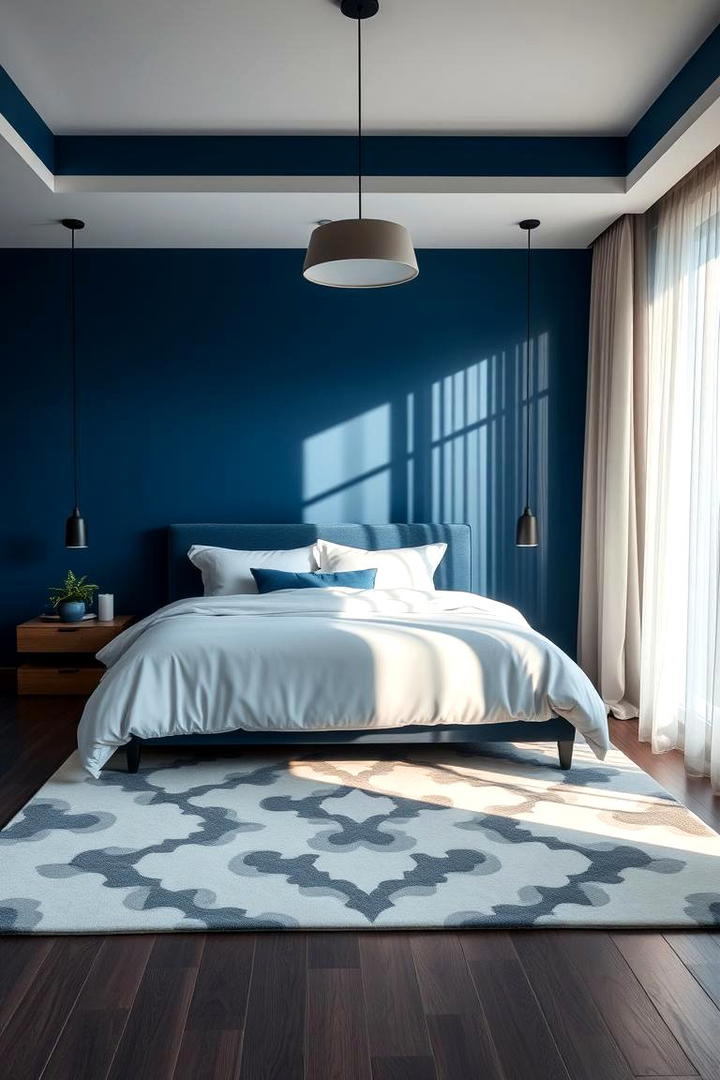 Modern Blue Bedroom Oasis - 30 Blue and White Decor Ideas