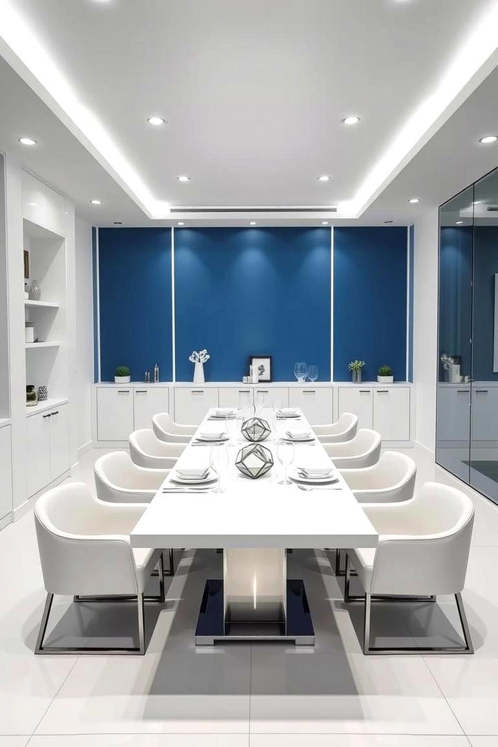 Modern Blue Minimalism - 21 Blue Dining Room Ideas