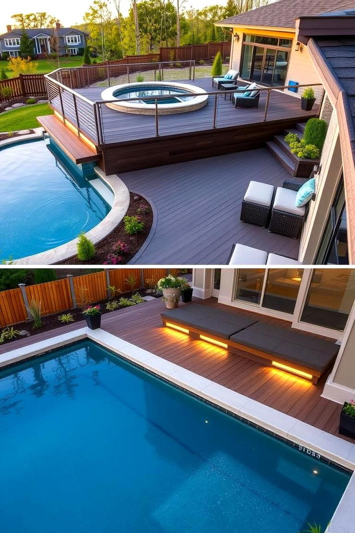 Modern Composite Deck Design - 21 Above-ground Pool With Deck Ideas