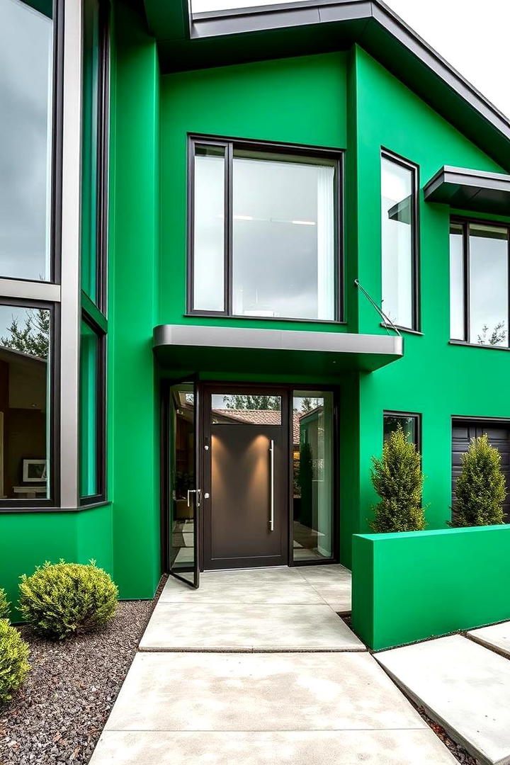 Modern Emerald Accents - 21 Dark Green Exterior Paint Color Schemes