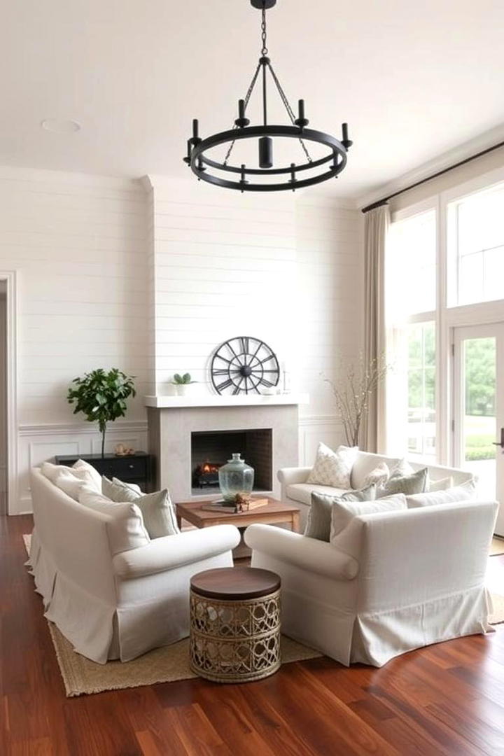 Modern Farmhouse Accent - 30 Living Room Accent Wall Ideas