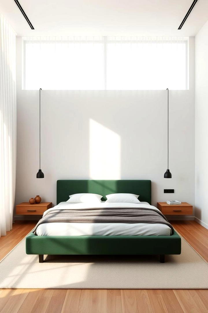 Modern Forest Green Minimalism - 30 Forest Green Bedroom Ideas