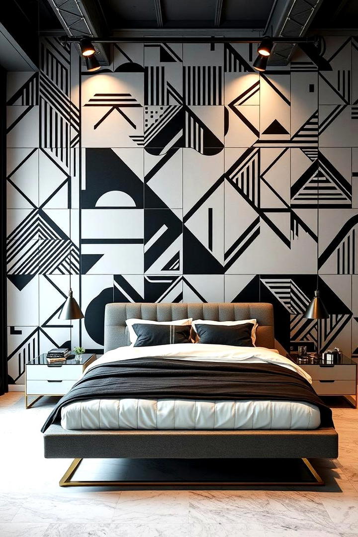 Modern Geometric Elegance - 21 Bedroom Wallpaper Ideas