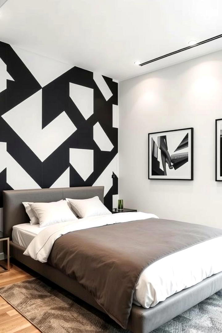 Modern Geometric Patterns - 30 Bedroom Accent Wall Ideas