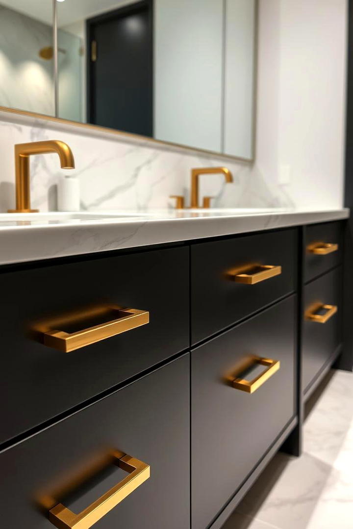 Modern Gold Hardware - 30 Gold Bathroom Ideas