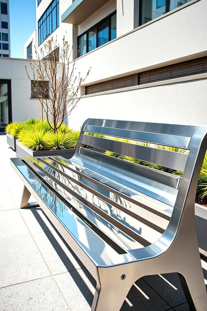 Modern Metal Garden Bench - 30 Garden Bench Ideas