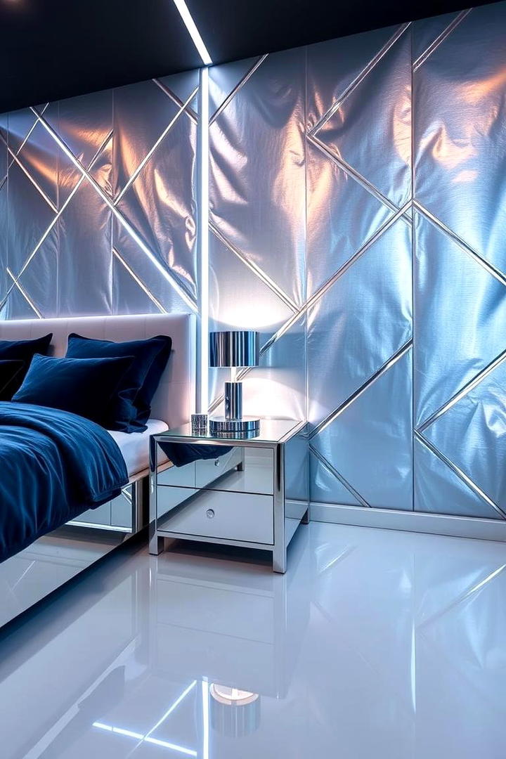 Modern Metallic Accents - 21 Bedroom Wallpaper Ideas