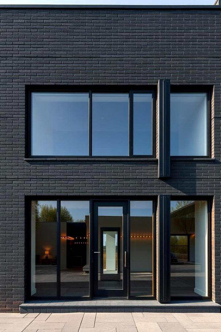 Modern Minimalist Black Brick Facade - 30 Black Brick House Exteriors