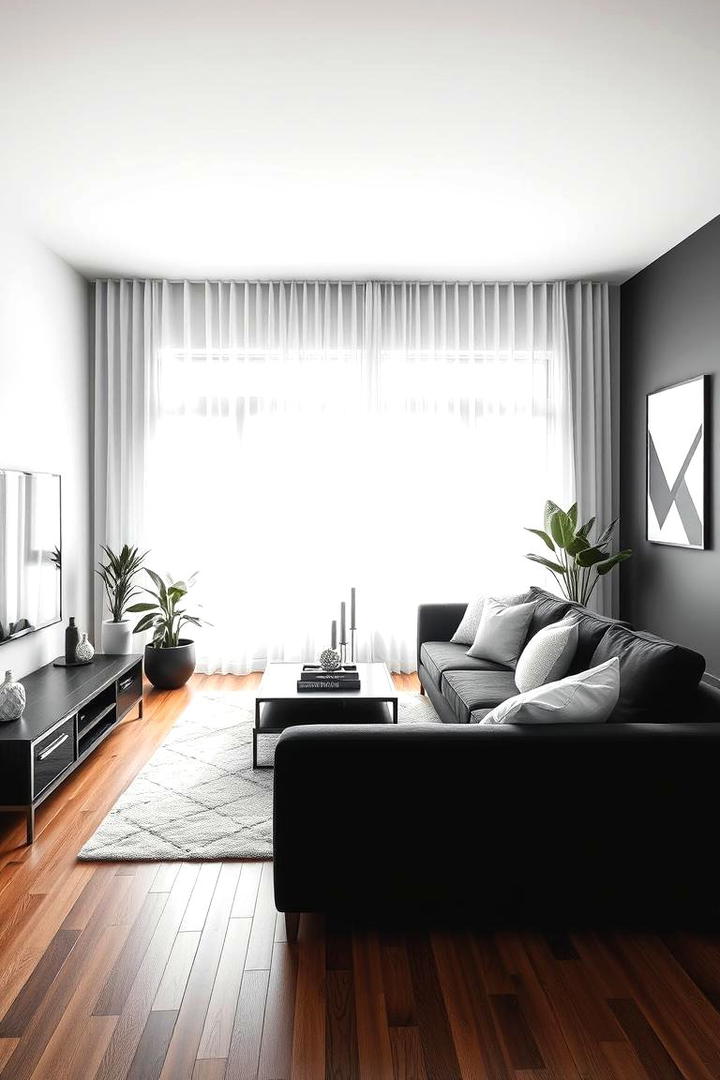 Modern Minimalist Black Couch Statement - 21 Black Couch Living Room Ideas