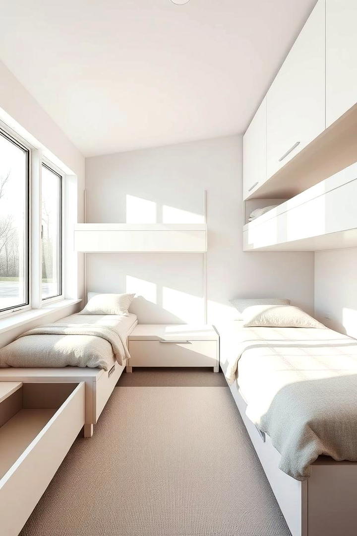 Modern Minimalist Bunk Room - 30 bunk room ideas