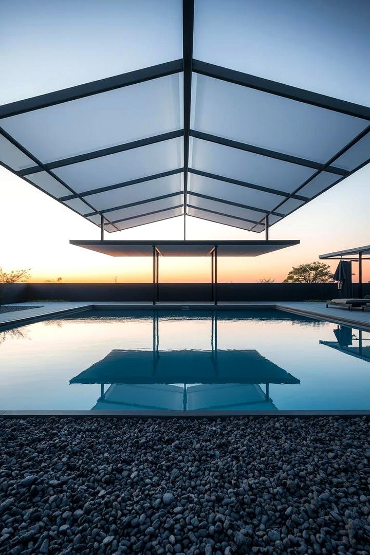 Modern Minimalist Canopy for Sleek Style - 30 Pool Shade Ideas