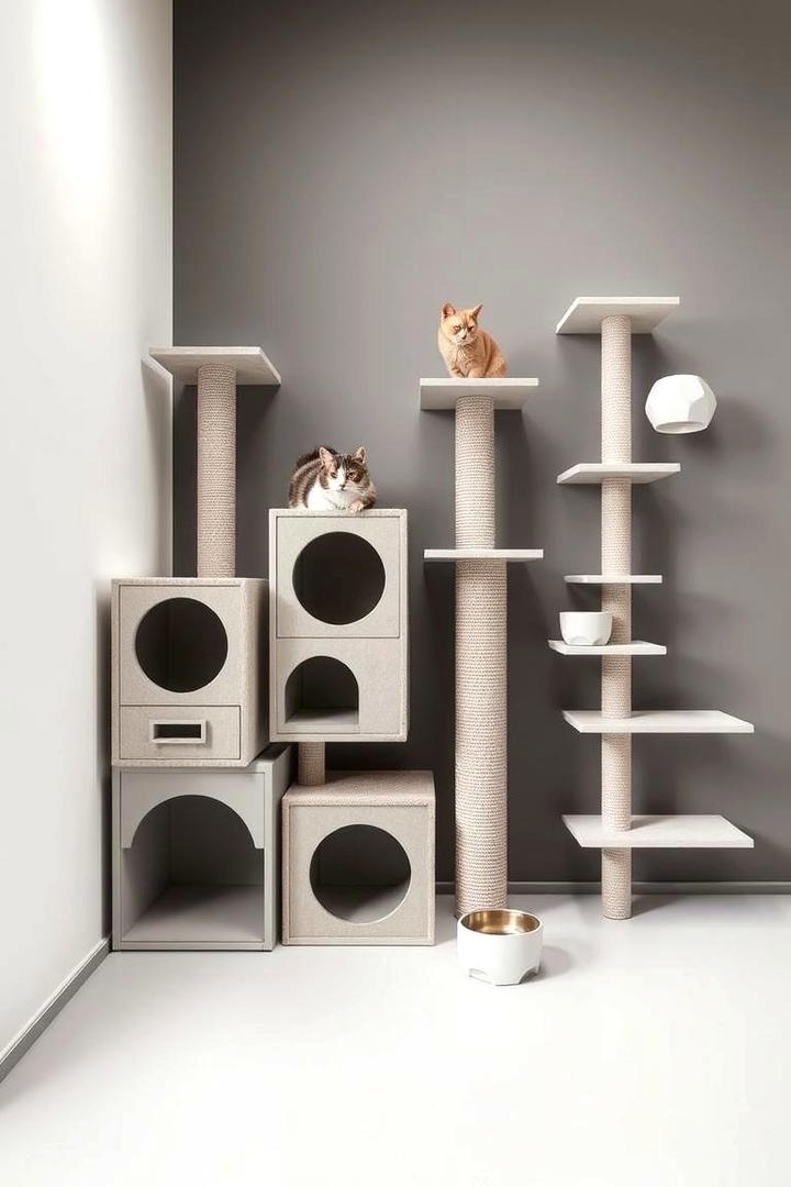 Modern Minimalist Cat Retreat - 30 Cat Room Ideas