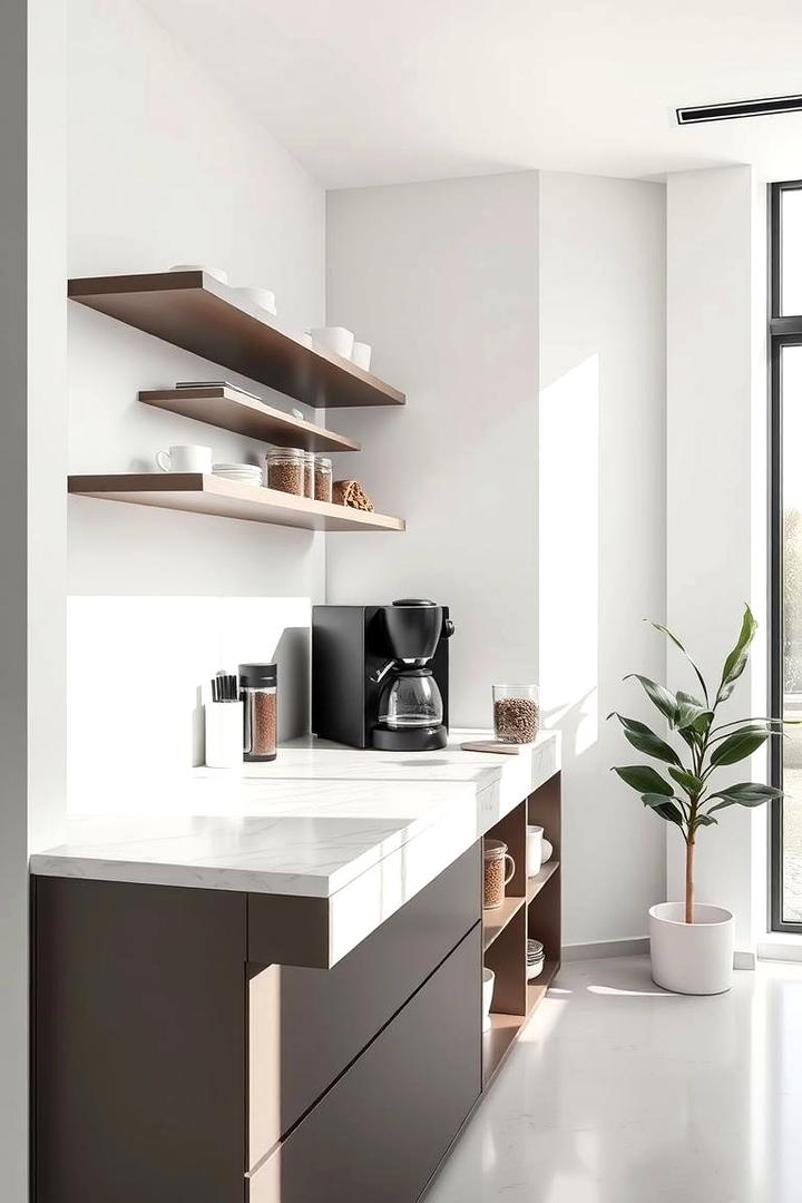 Modern Minimalist Coffee Station - 21 Coffee Station Ideas