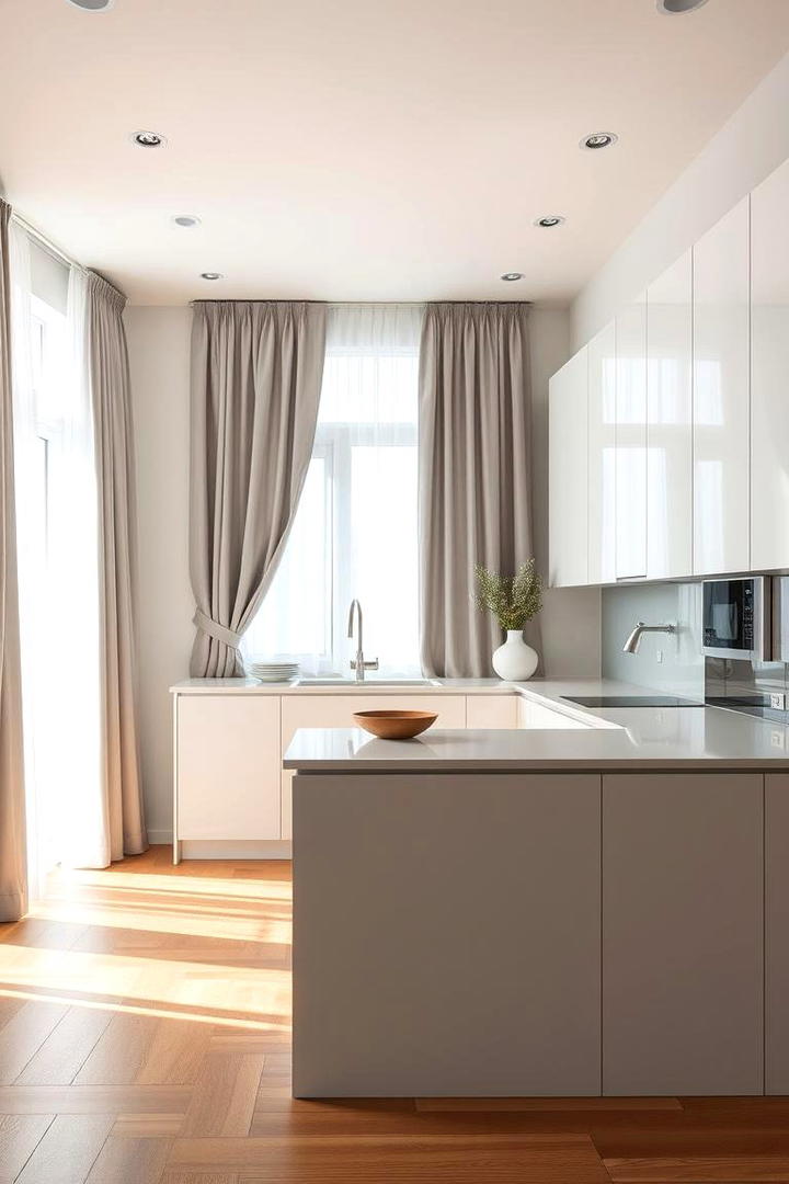 Modern Minimalist Drapes - 21 Kitchen Curtain Ideas