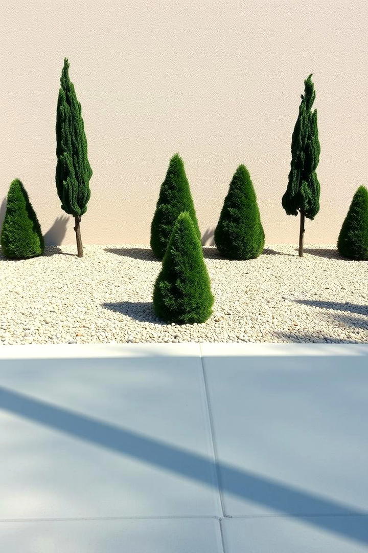 Modern Minimalist Evergreens - 30 Front Yard Evergreen Landscaping Ideas