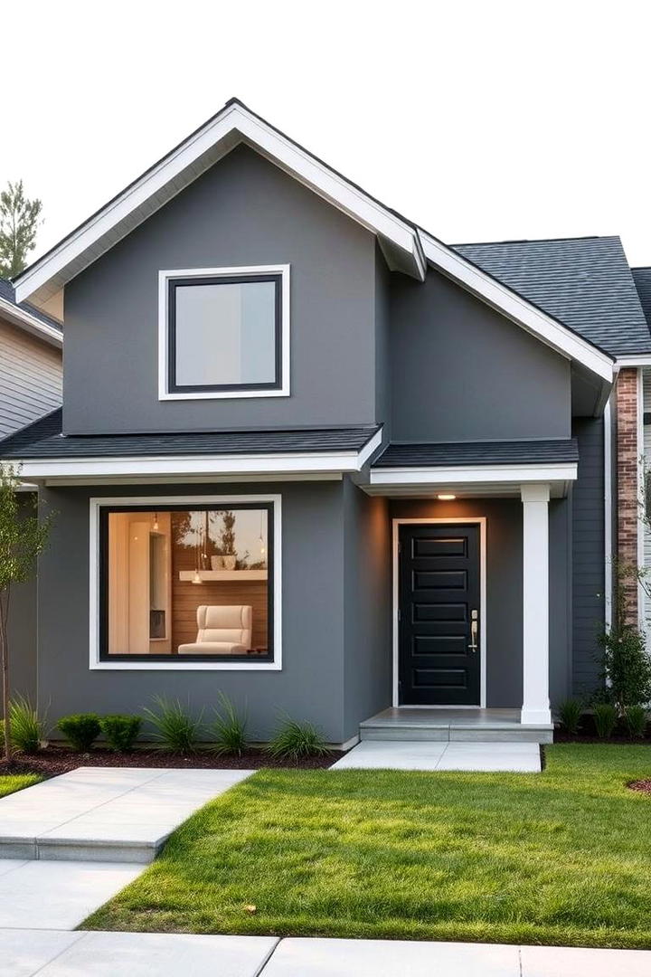 Modern Minimalist Gray Facade - 21 Gray Exterior House Paint Ideas