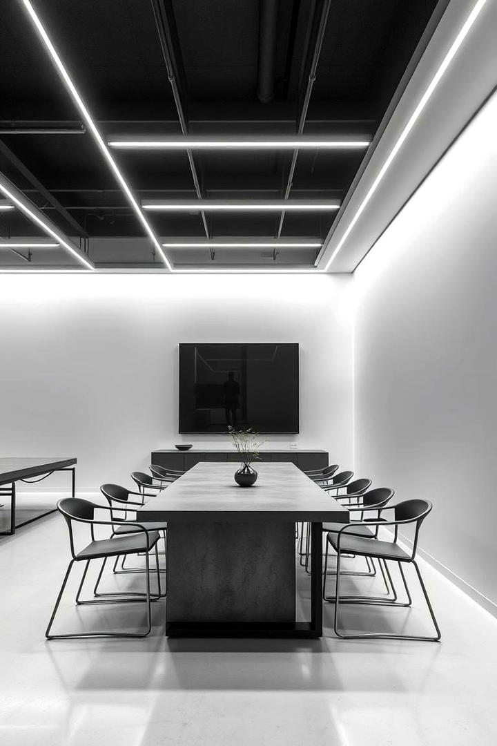 Modern Minimalist LED - 21 Dining Room Lighting Ideas