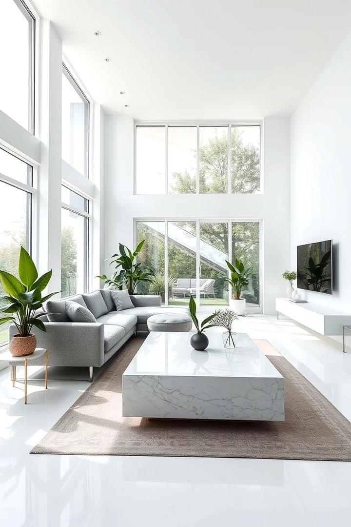 Modern Minimalist Living Room - 30 Grey and White House Interior Design Ideas