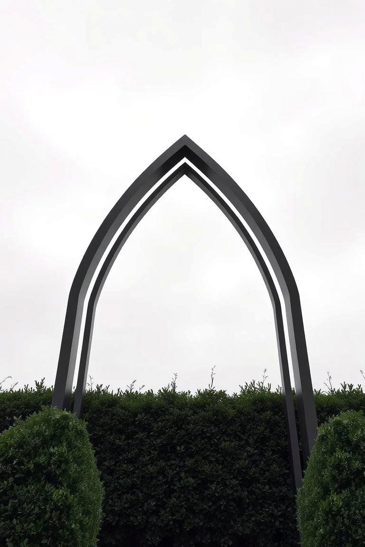 Modern Minimalist Metal Arch - 30 Garden Arch Ideas