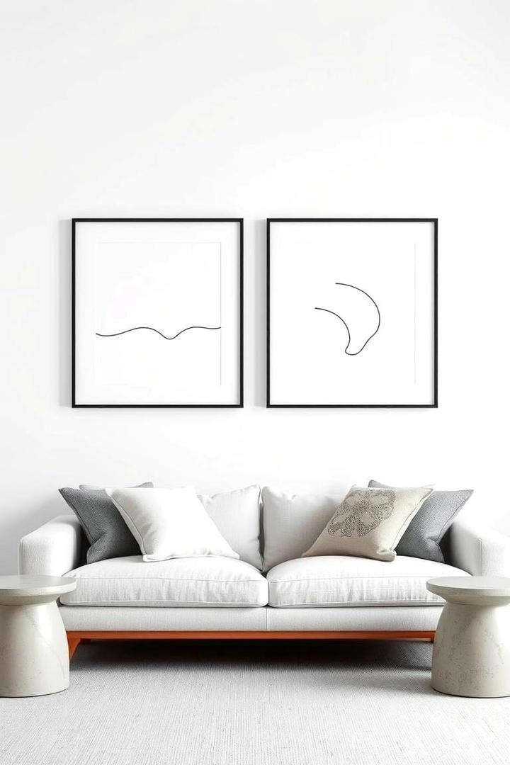 Modern Minimalist Prints - 30 living room wall decor ideas