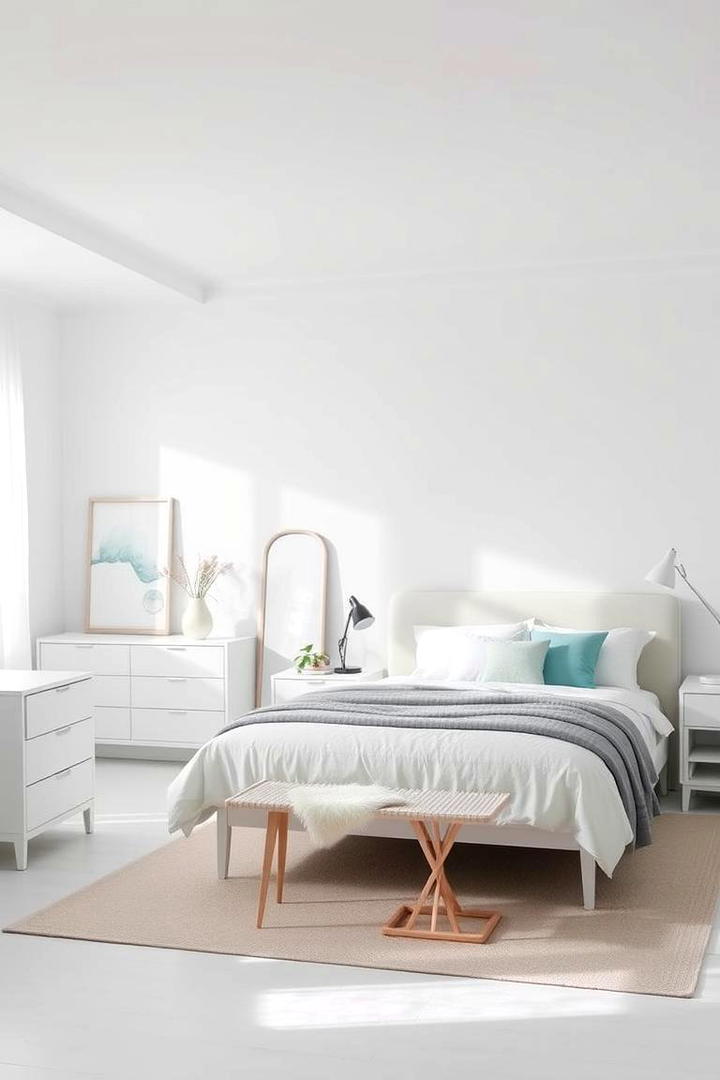 Modern Minimalist Setup - 30 Duck Egg Blue Bedroom Ideas