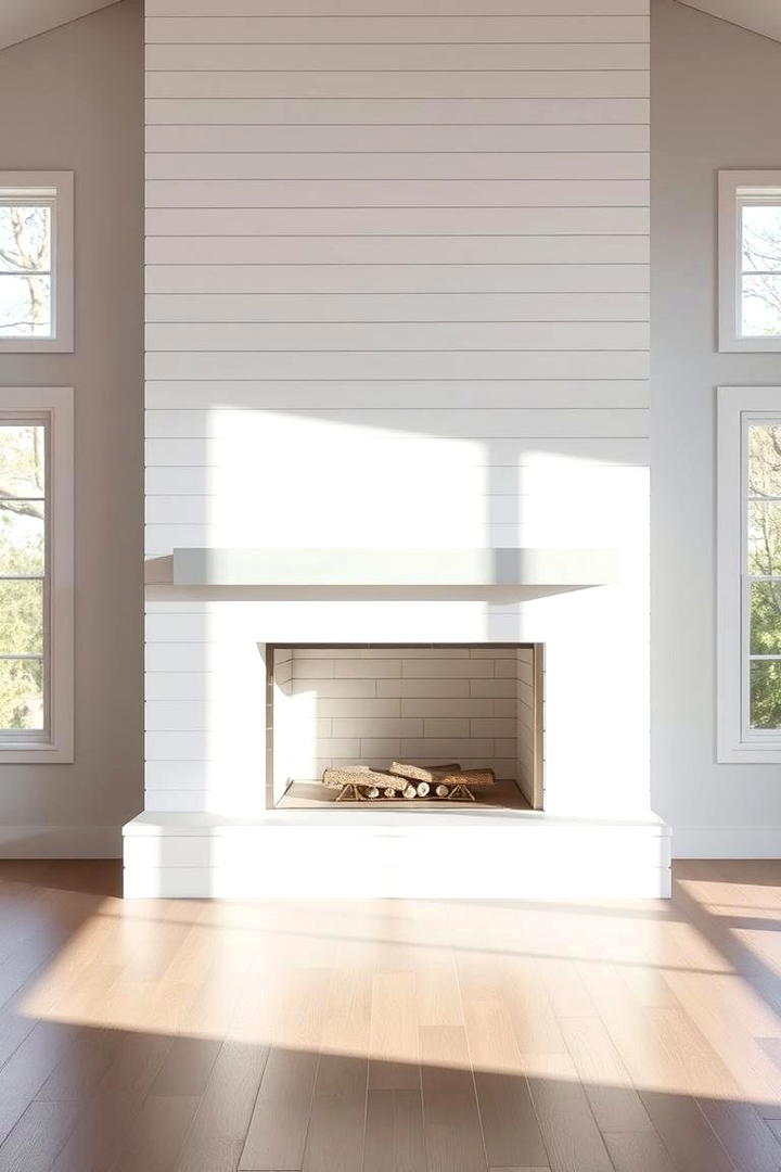 Modern Minimalist Shiplap Accent - 21 Shiplap Fireplace Ideas