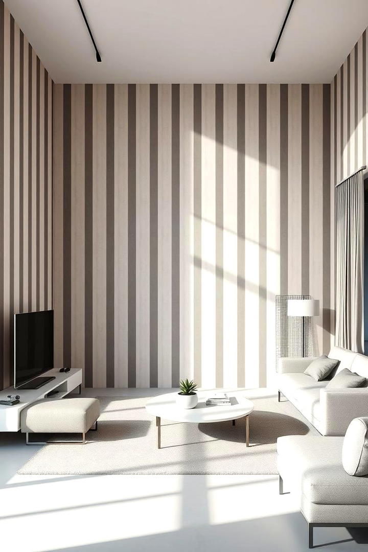 Modern Minimalist Stripes - 21 Living Room Wallpaper Ideas