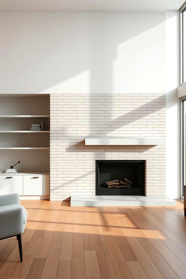 Modern Minimalist Touch - 21 Painted Brick Fireplace Ideas