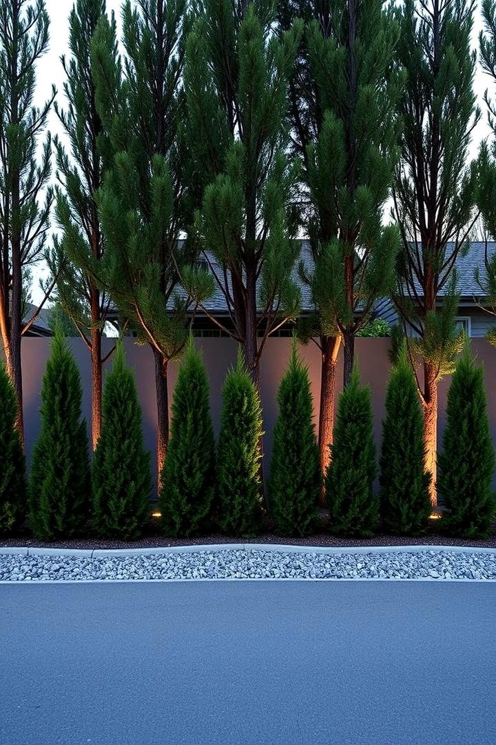 Modern Minimalist Tree Line - 30 Tree Landscaping Ideas