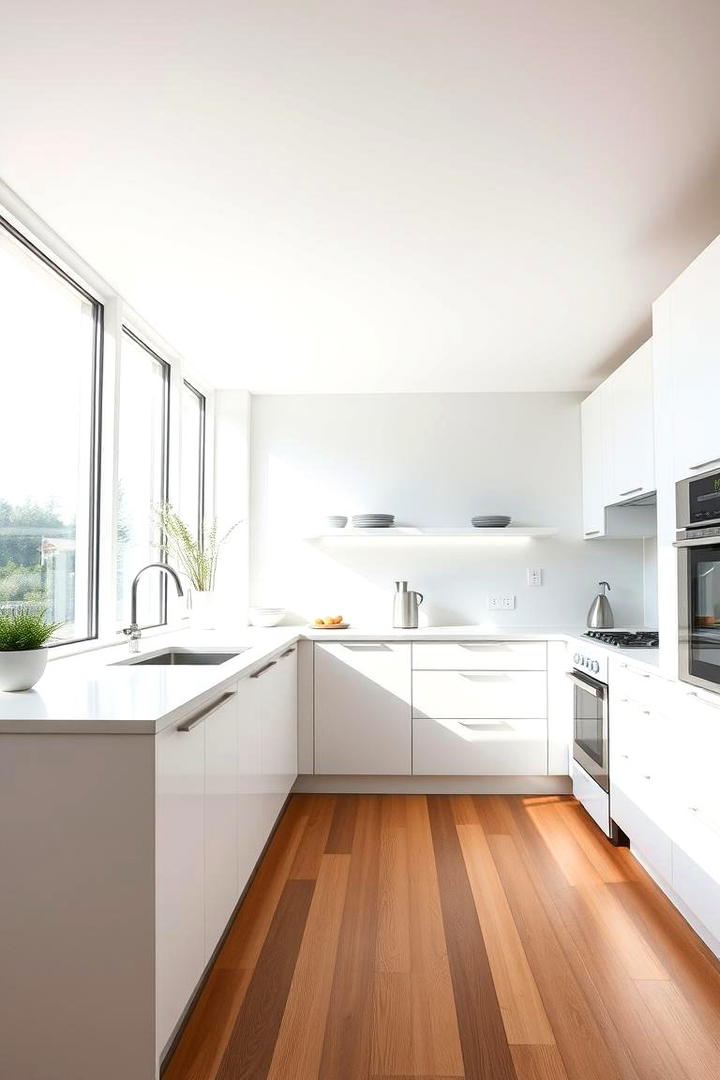 Modern Minimalist White Kitchen - 21 Kitchen With White Appliances Ideas