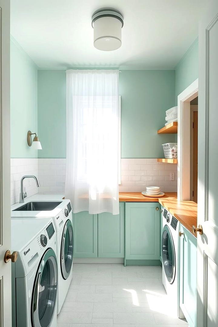 Modern Mint Fresh - 30 Laundry Room Paint Ideas