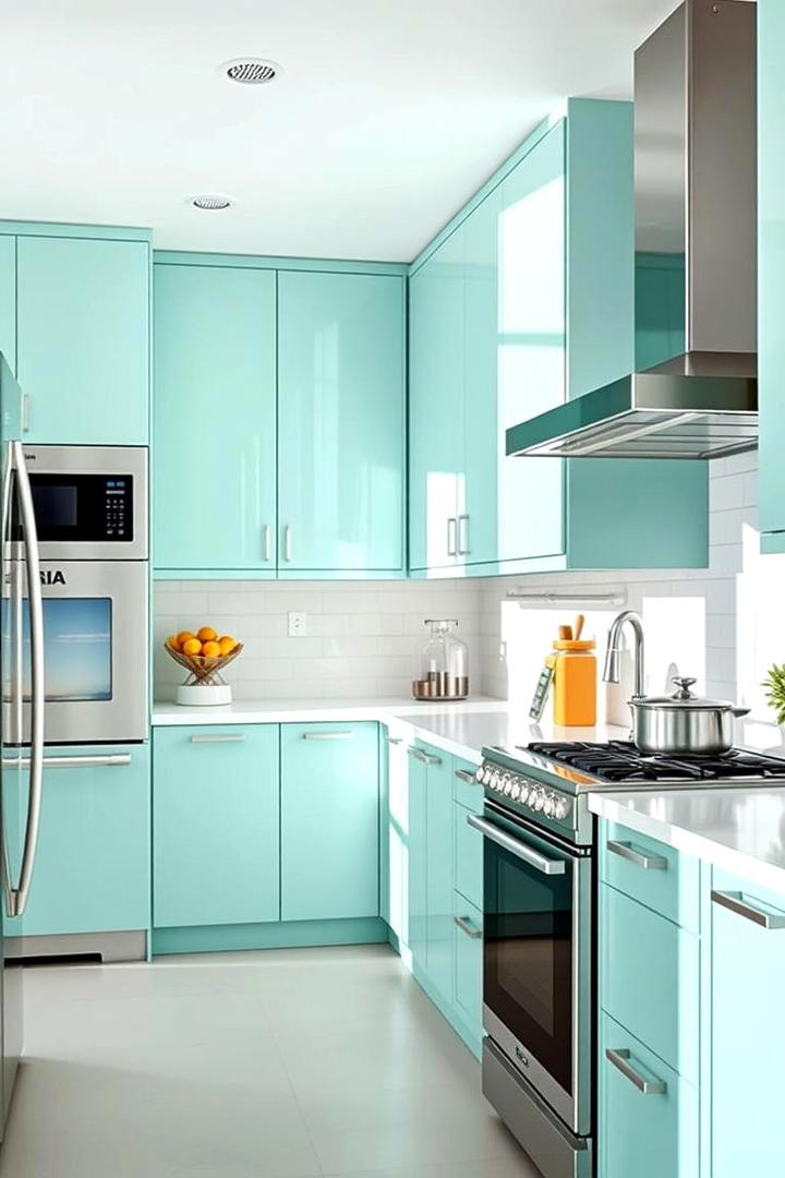 Modern Mint Green Contemporary Cabinets - 21 Green Kitchen Cabinet Ideas