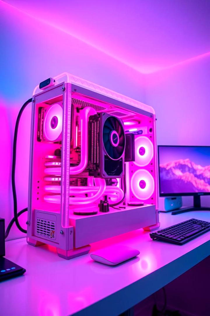 Modern Pink Gaming Rig Design - 30 Pink Gaming Setup Ideas