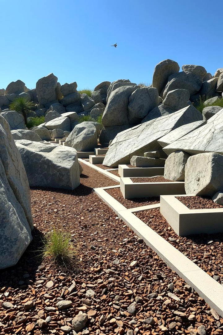 Modern Rock Installations - 21 Front Yard Landscaping Ideas With Rocks and Mulch