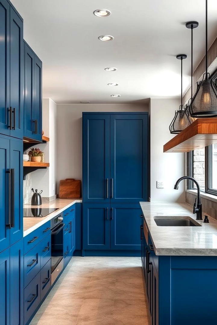 Modern Rustic Fusion - 21 blue farmhouse kitchen cabinets