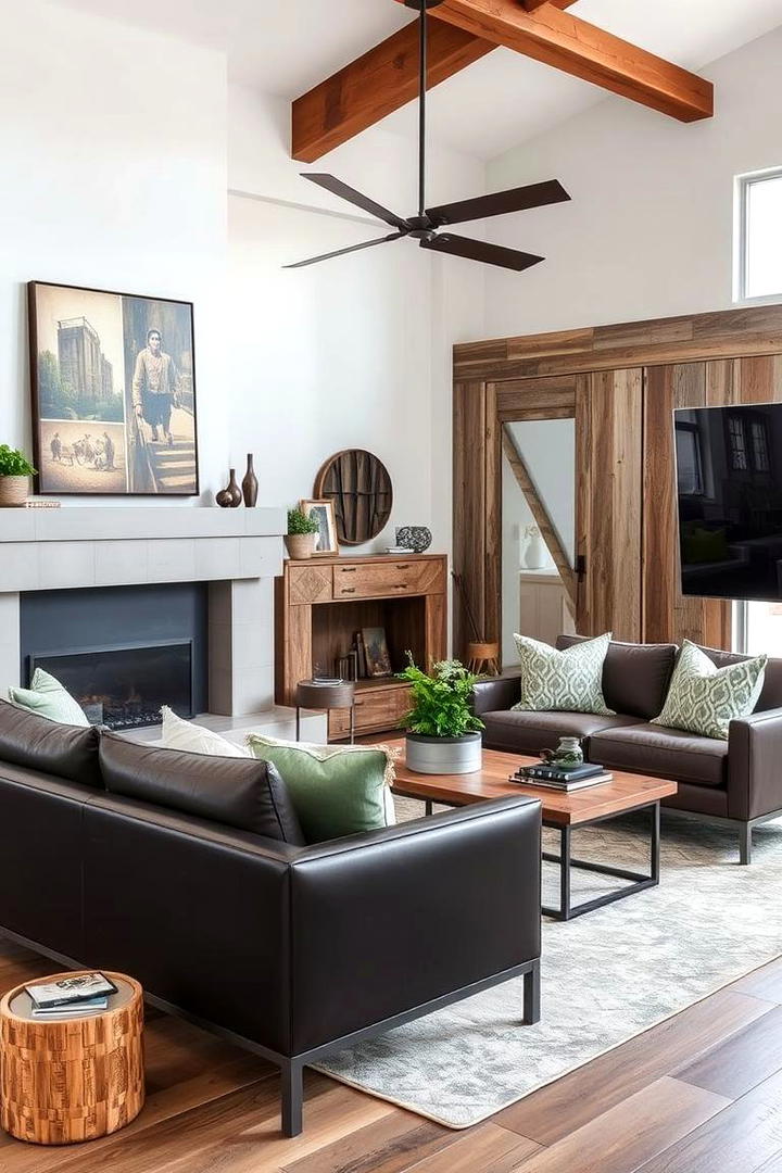 Modern Rustic with Vintage Vibes - 30 Rustic Sage Green Living Room Ideas