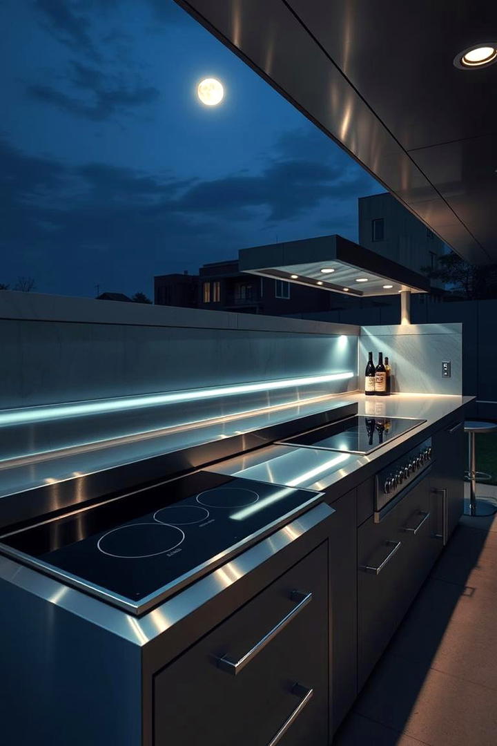 Modern Stainless Steel Design - 21 Small Outdoor Kitchen Ideas