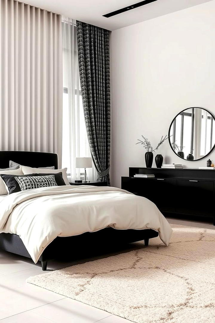 Modern Texture and Tactile Appeal - 21 Cream and Black Bedroom Ideas