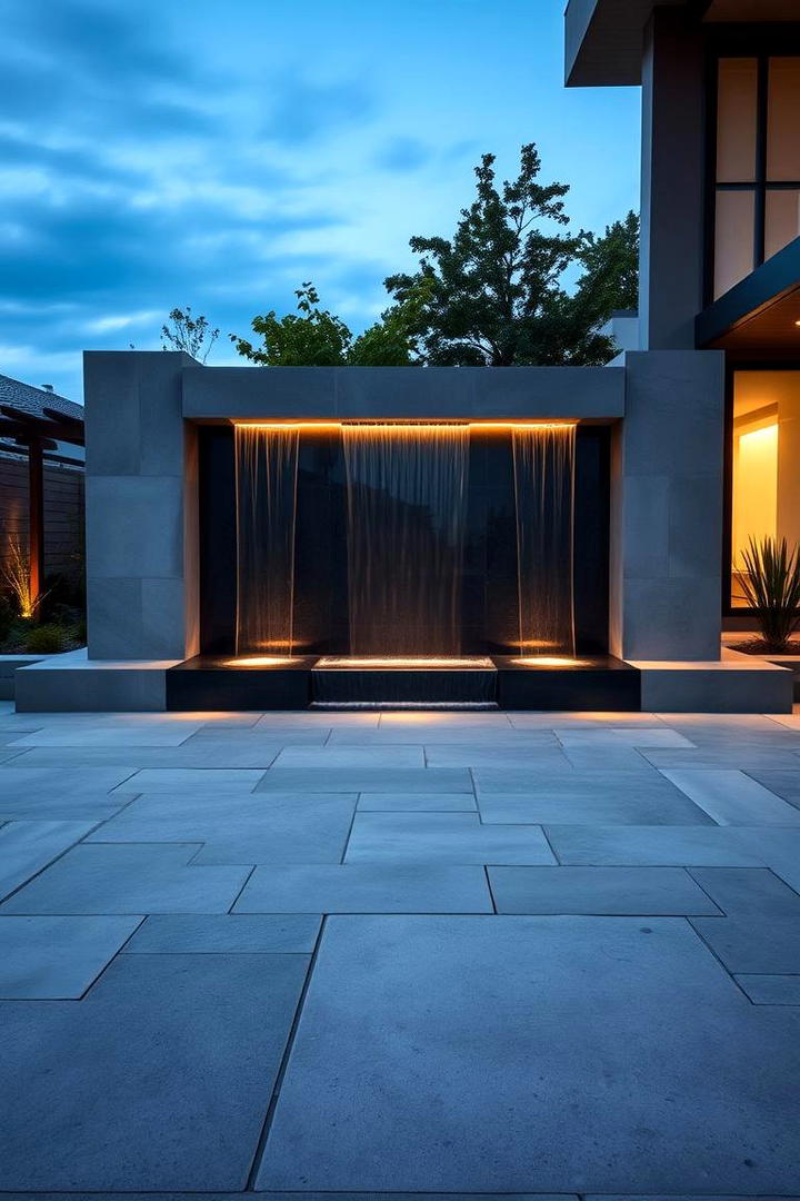 Modern Waterfall Feature - 21 Water Feature Ideas