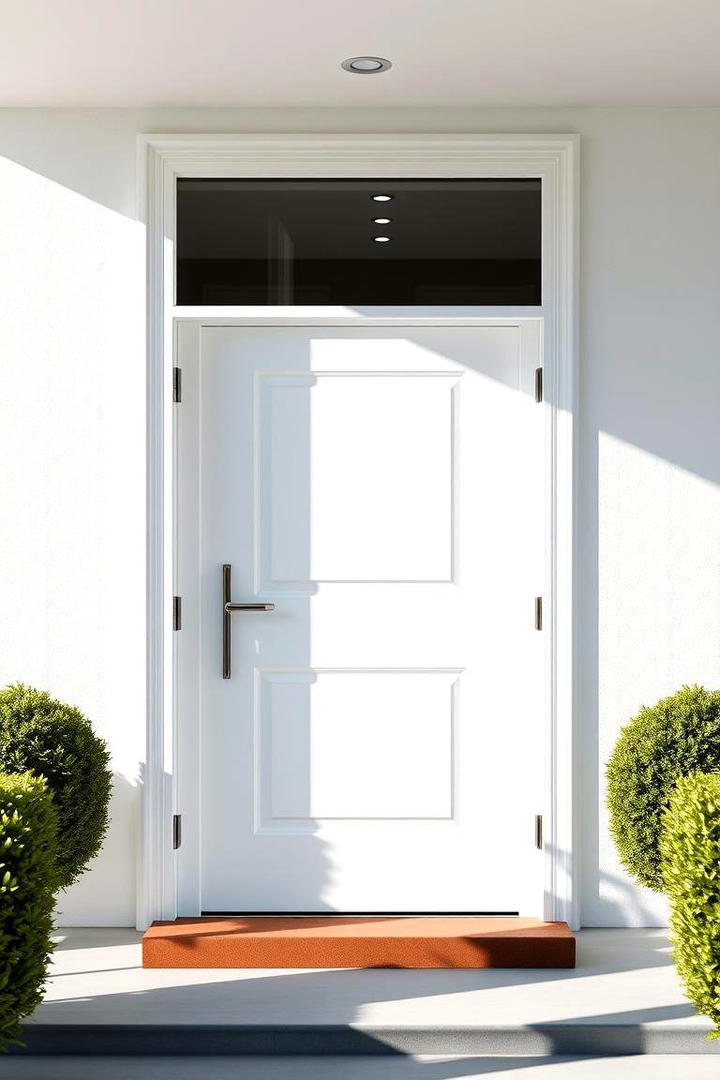 Modern White Simplicity - 21 Front Door Color Ideas