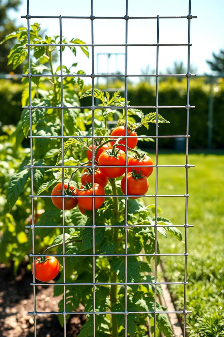 Modern Wire Grid Trellis - 30 Tomato Trellis Ideas