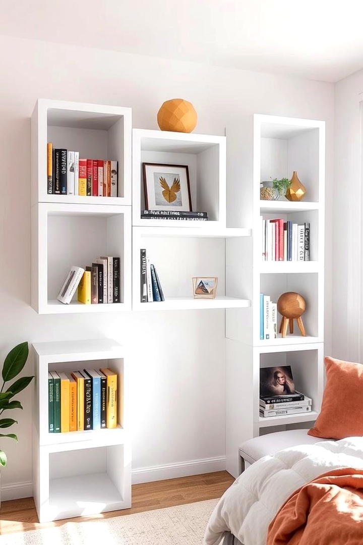 Modular Cube Versatility - 30 Bedroom Shelving Ideas