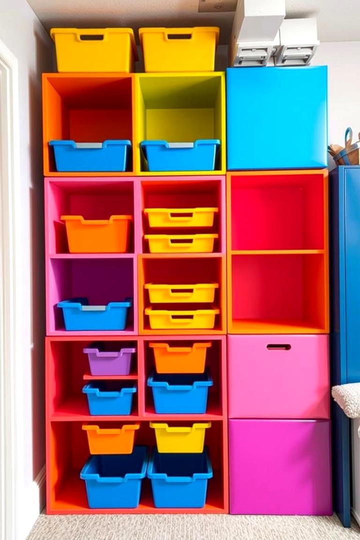 Modular Cubes and Bins - 21 Basement Storage Ideas