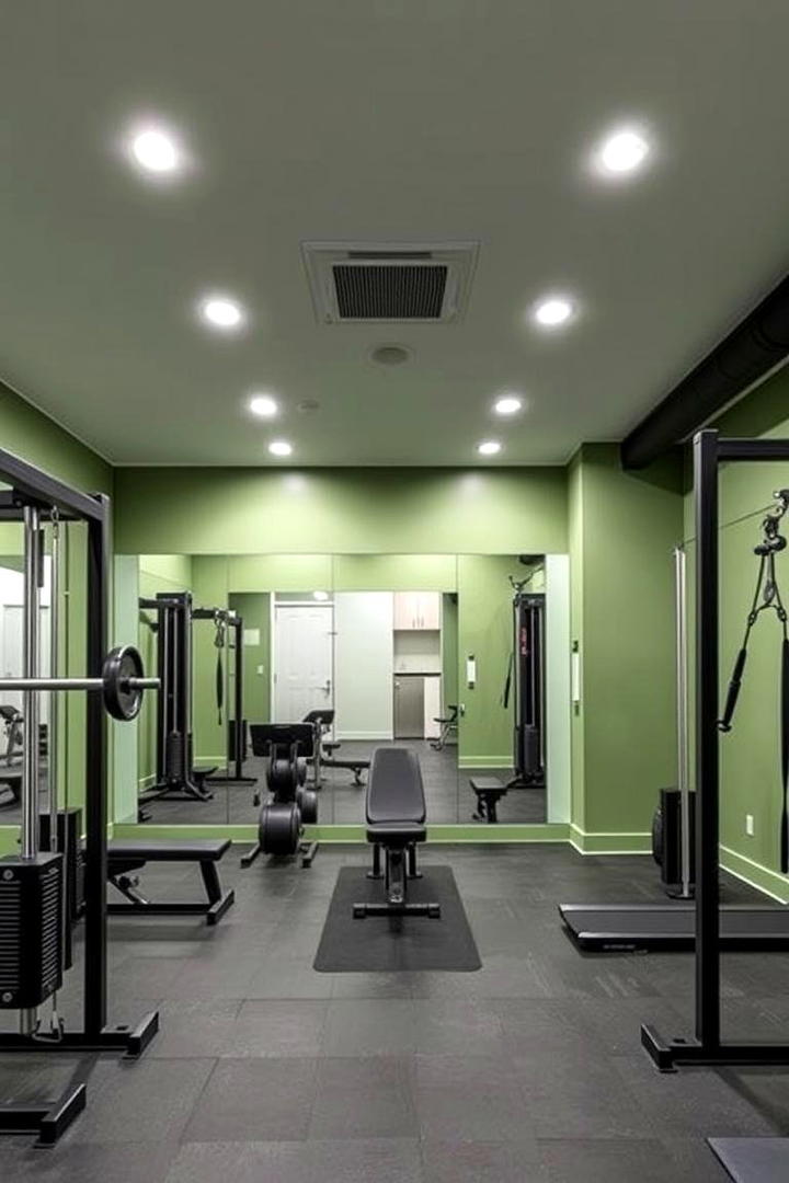 Monochromatic Home Gym Feature - 21 Green Accent Wall Ideas