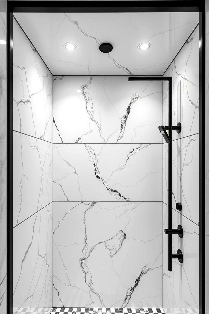 Monochrome Elegance - 30 Half-wall Shower Ideas