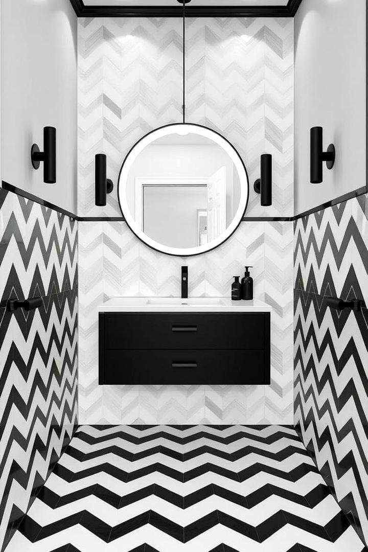 Monochrome Magic Powder Room - 21 Powder Room Ideas